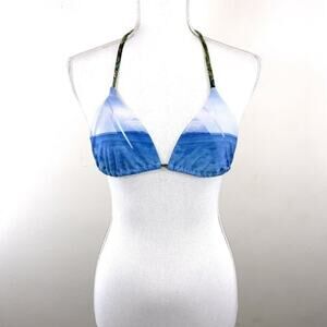 WE ARE HANDSOME Triangle Bikini Top‎ Size XS Tropical Print Swim Top